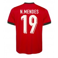 Camiseta Portugal Nuno Mendes #19 Primera Equipación Eurocopa 2024 manga corta